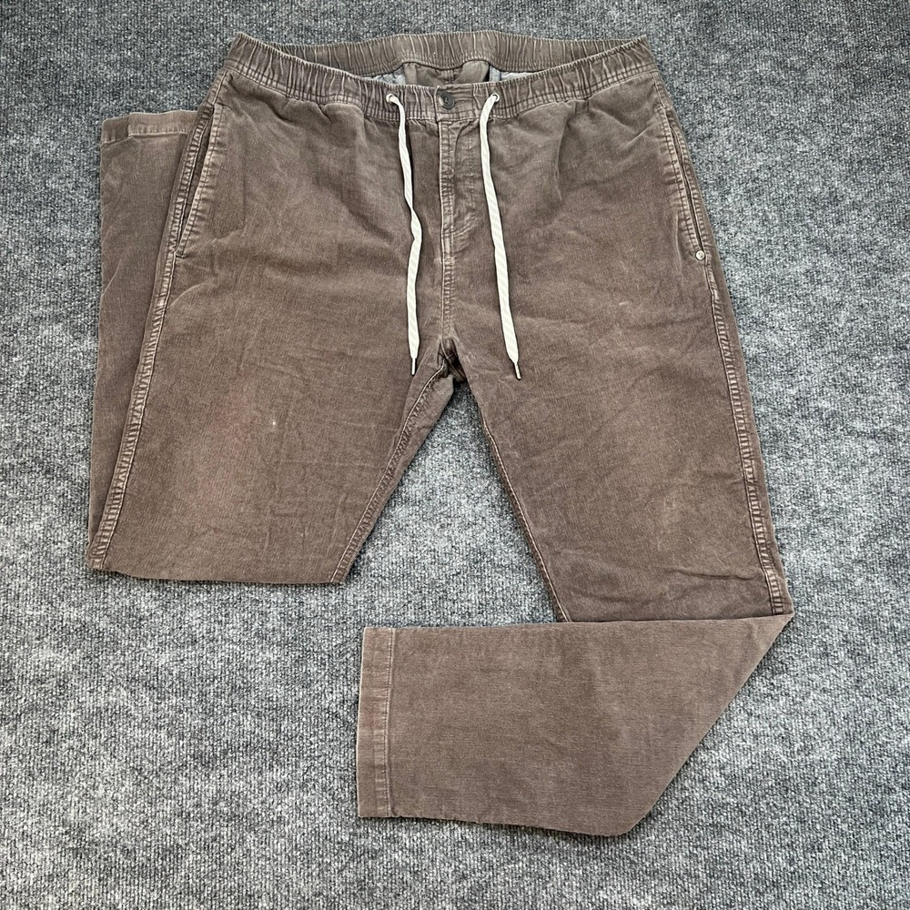 VUORI Corduroy Pants Mens XL Brown Drawstring Casual Comfy Everyday Wear V440